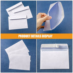 100Pcs White Confidential Envelopes Security Print Long-Lasting Paper Versatile Use Business Legal Letters Cash Storage Secure
