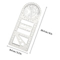 1Set Drawing Ruler Set Multifunctional Geometric Protractor Premium Plastic Measuring Tool for Students Home Office Accurate