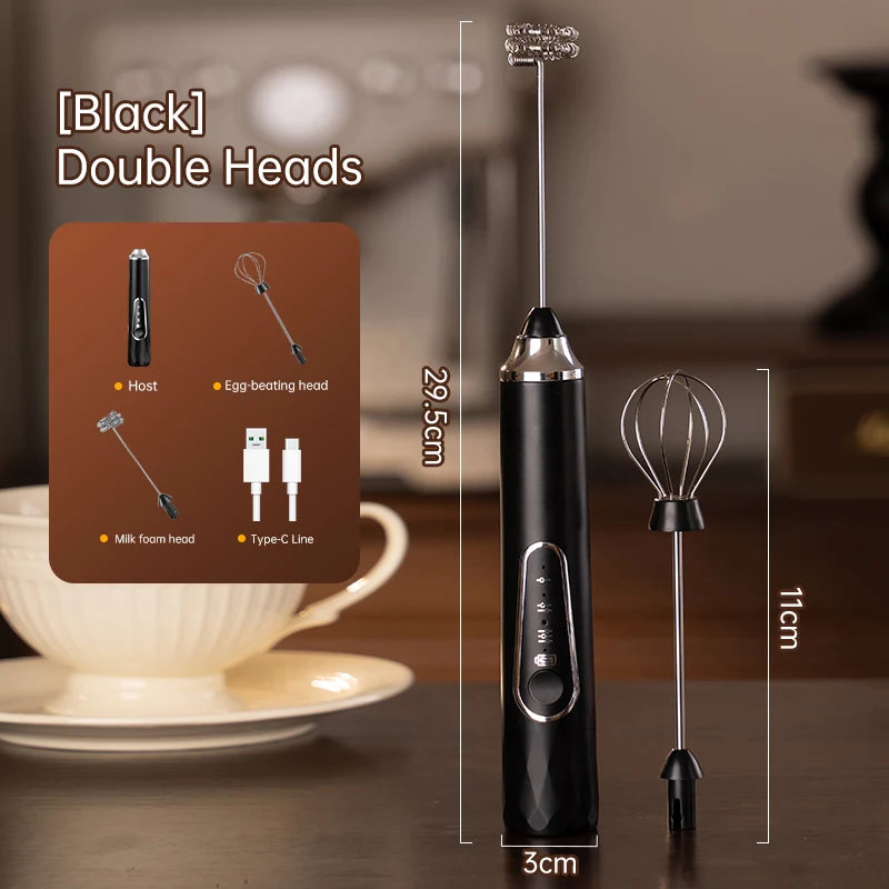 Electric egg beater, milk frother, coffee frother, handheld cordless whipper for egg whites, cream, and cakes, smart mixer.