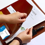 1PC A4 Size Texture PU Leather Multi-Functional Business Folder with Clip Pen Holder And Card Slots for Office Sales Bank Meetin