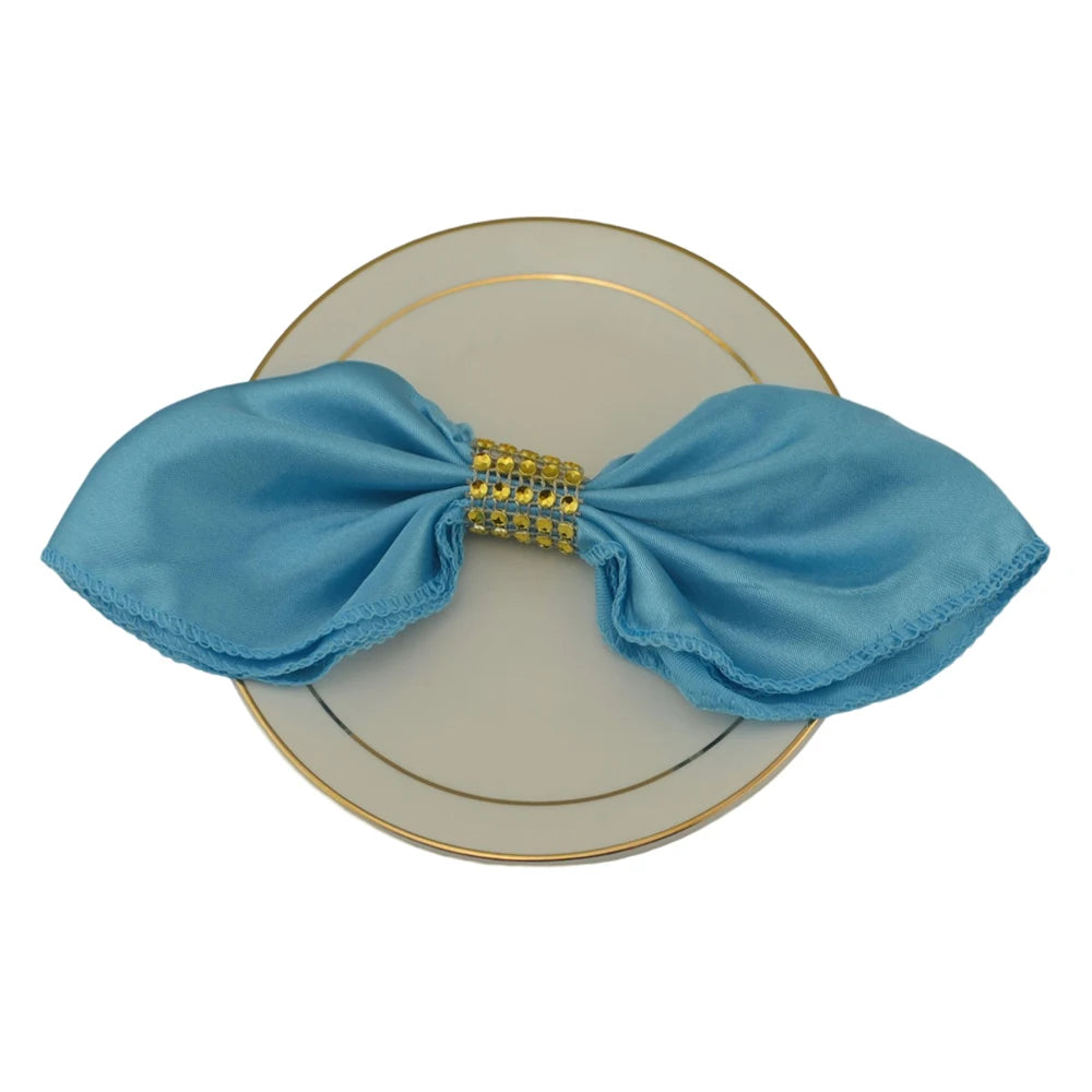 12pcs 45x45cm Satin Table Napkins Soft Cloth Handkerchief For Wedding Party Decors Birthday Christmas Home Tea Towel Napkin