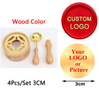 Custom Wax Seal Stamp Kit Personalized Image/LOGO Customized Wax Sealing Stamp with Melting Spoon set for Wedding Invitation Wax