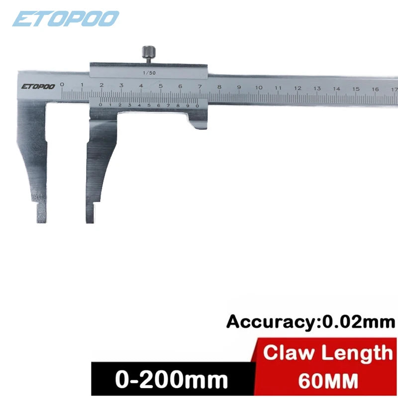 0-200mm/300mm X 60mm Long Jaw Heavy Duty Vernier Caliper with Nib Jaw High Quality Measuring Tools