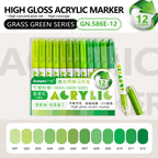 GuangNa 168/12 Colors High Gloss Acrylic Marker Pen Set,Hard Headed Drawing Pens,DIY Graffiti Paint Pen Stationery,GN.586