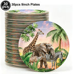 Jungle Disposable Paper Plate Napkin Cup Safari Animal Party Supplies for Baby Shower Safari Jungle Theme Birthday Decoration