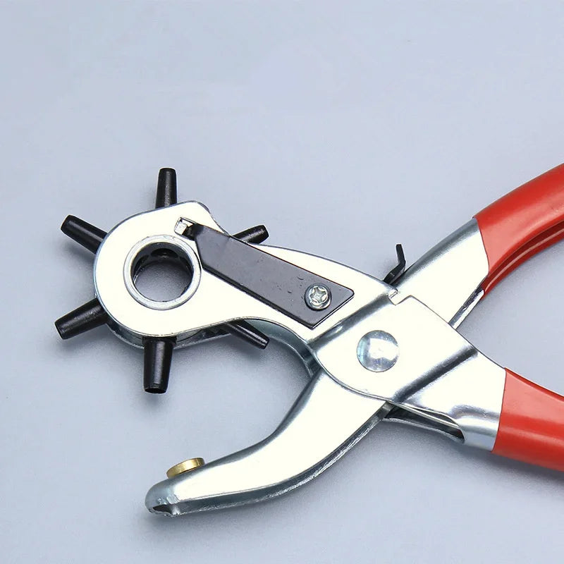Leather Craft Tools Belt Hole Punch Plier Eyelet Puncher Revolve Sewing Machine Setter Tool Watchband Strap Household Paper DIY