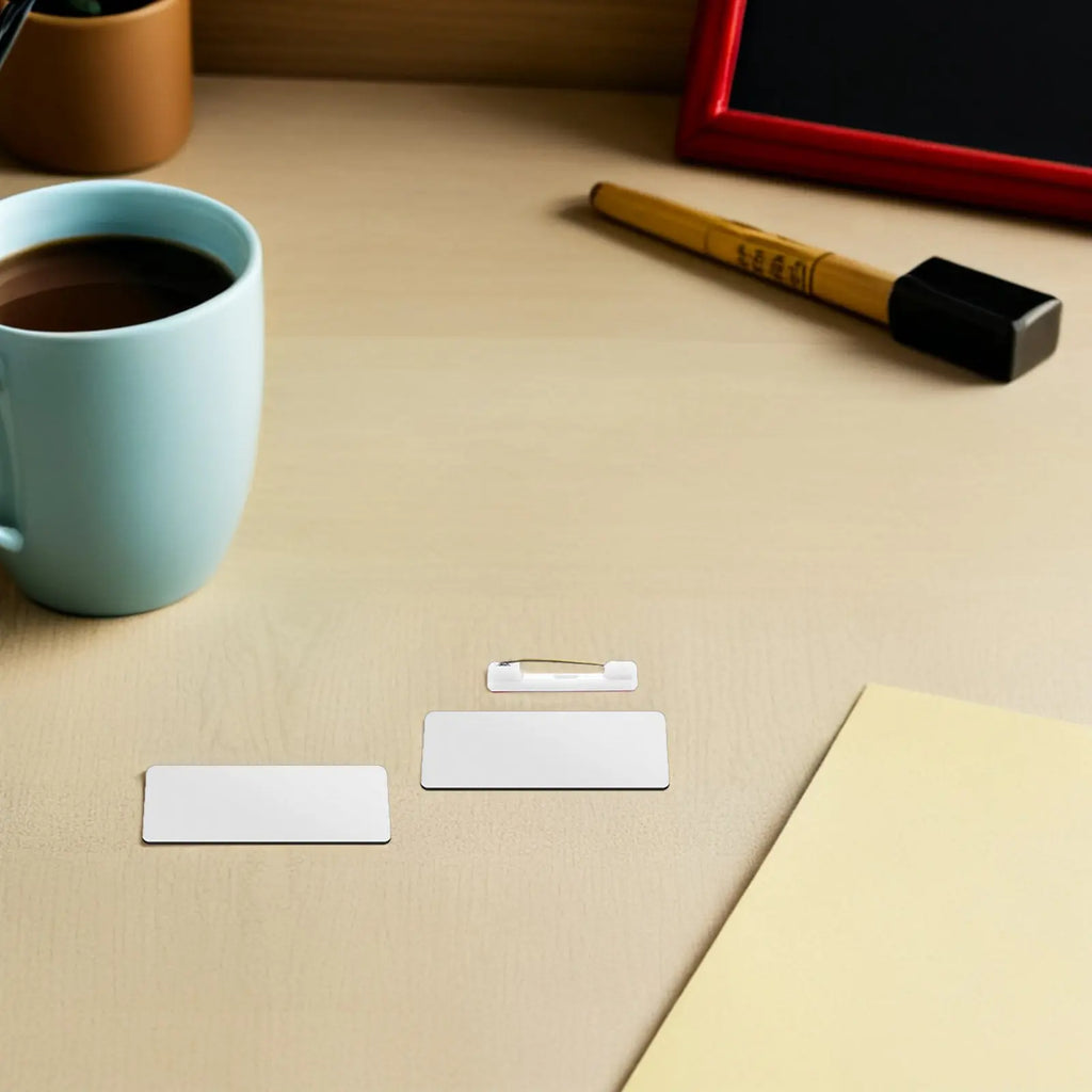 16pcs Name Badge Blank Id Badges Diy Sublimation Pin Back Office Workers Student Reusable Magnetic Tag Hard Board Craft Supply