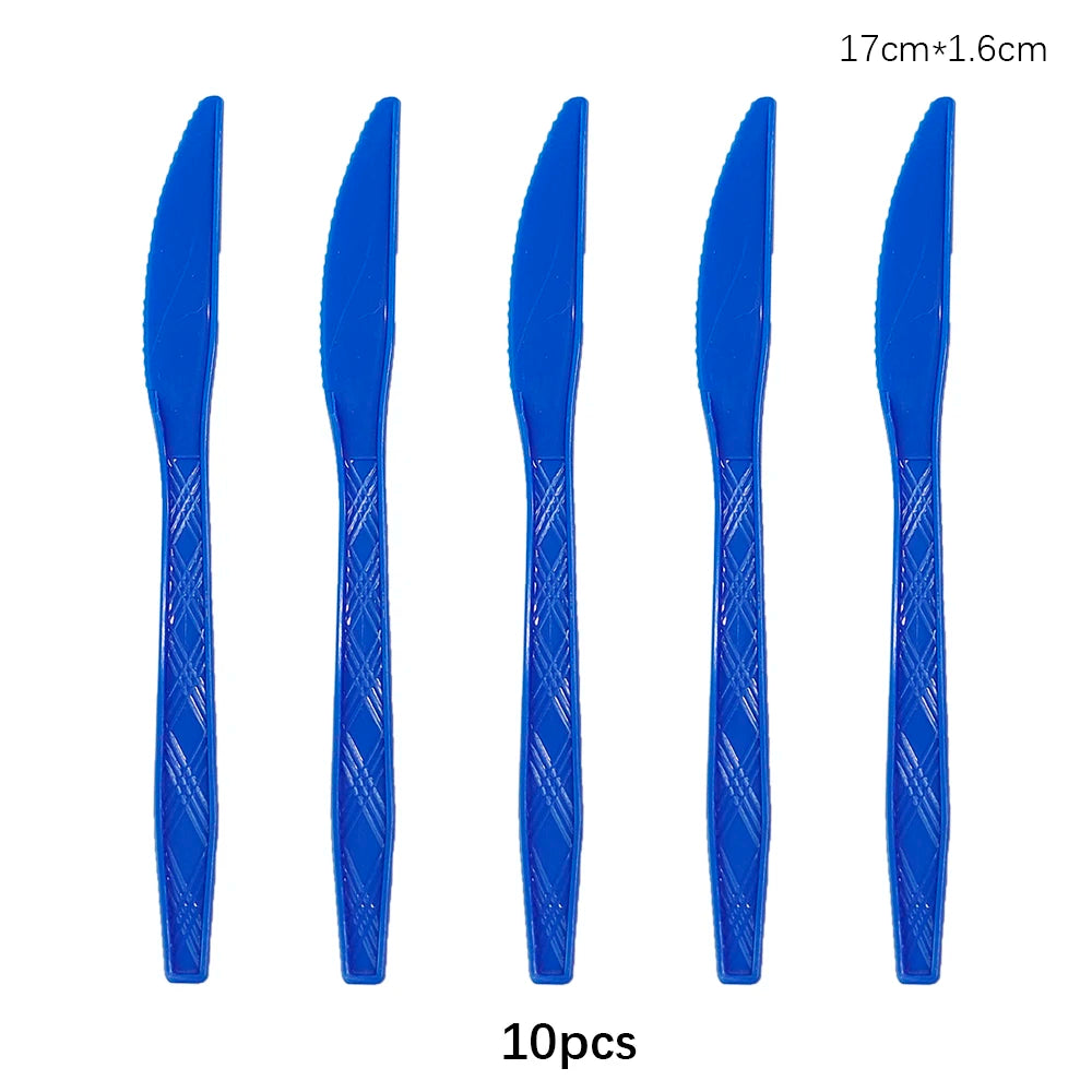Rose Gold Disposable Knife Fork Spoon Cutlery Set Disposable Tableware Birthday Party Decorations Wedding Baby Shower Supplies