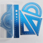 4pcs Metal Ruler Set - 6 Colors Maths and Drawing Tools, Drafting Rulers for Students and Designers