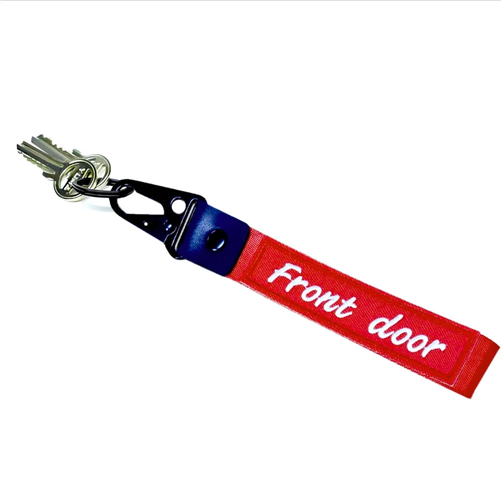 Personalized Keyrings Name Embroidered Keychain Wrist Strap Car Key Tag Custom