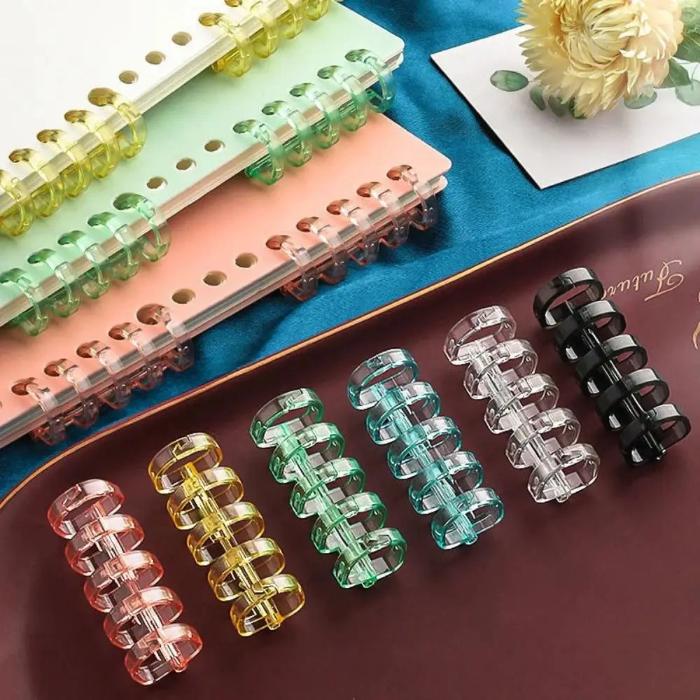 10Pcs Binding Spines Snap Split Binder Rings Learning Cards A4 A5 A6 Notebook Loose Leaf Stationery Office Supplies Plastic