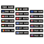 1PC 10cmX2.5cm Custom Name Flag Patch Stripes Badge Iron On Or Hook Loop Estonia Austria Bulgaria Hungary Romanian Ireland