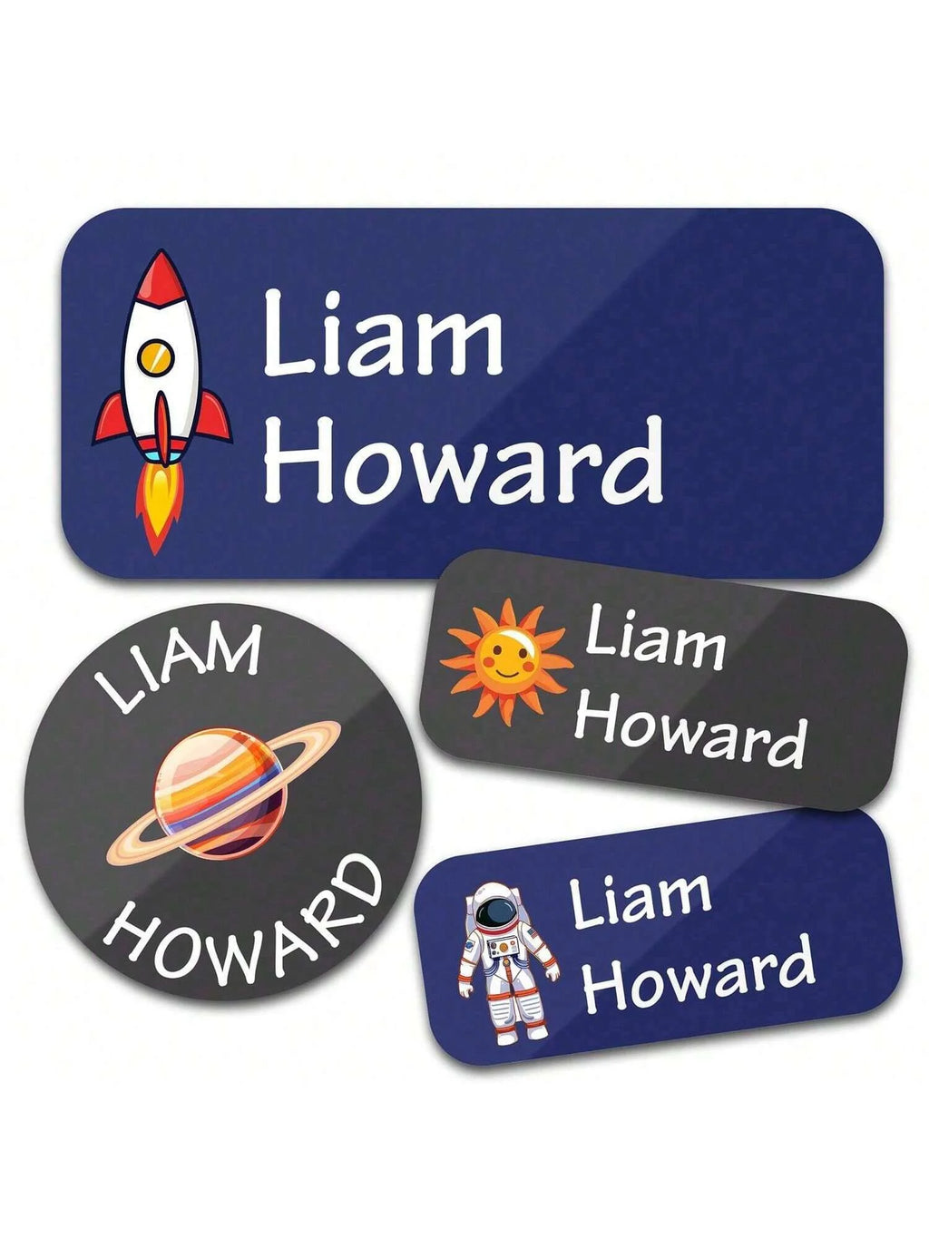 Custom Name Stickers 130 Pieces - Waterproof Personalized Adhesive Labels for Clothing
