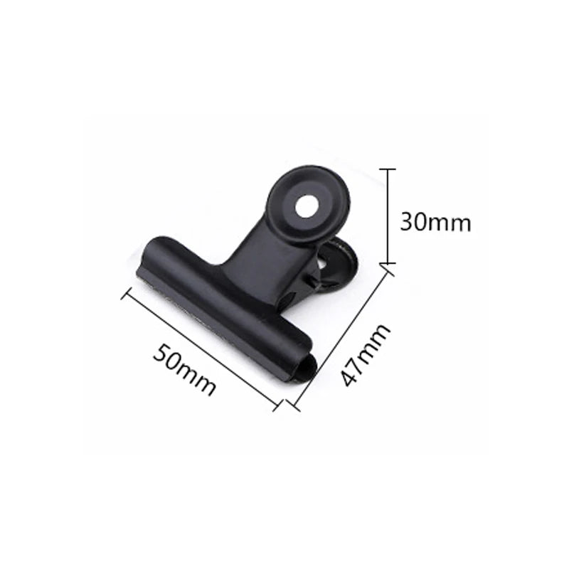 10-Pack Black Metal Paper Clip Office Stationery Small Book Fixing Clip Sketching Board Clip Household Supplies
