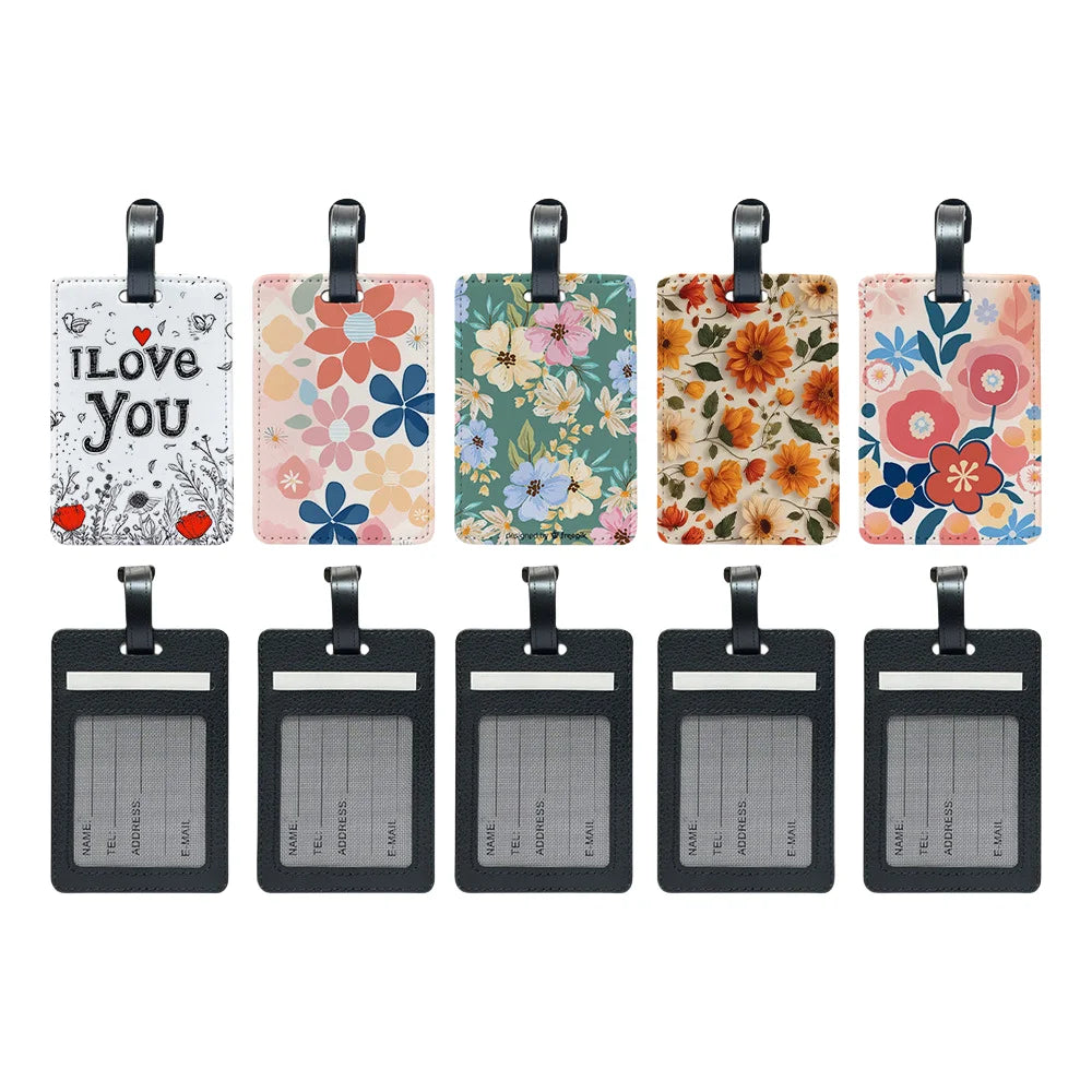 Customized Personalized Leather Luggage Tags And Boarding Pass Tags Free Custom Colorful Pattern Signs A Gift For Friends Family