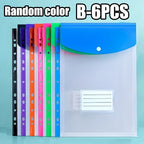 3-6pc 11Hole Binder Ring Folder A4 Large Capacity Loose Leaf Folders Portable School Student Exam Paper Storage Office Organizer