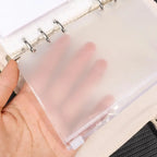 2-24Pcs Clear A6 6-Hole Binder Pockets Waterproof PVC Organizer Cash Budget Envelopes Zipper Binder Pouches for Notebook Planner