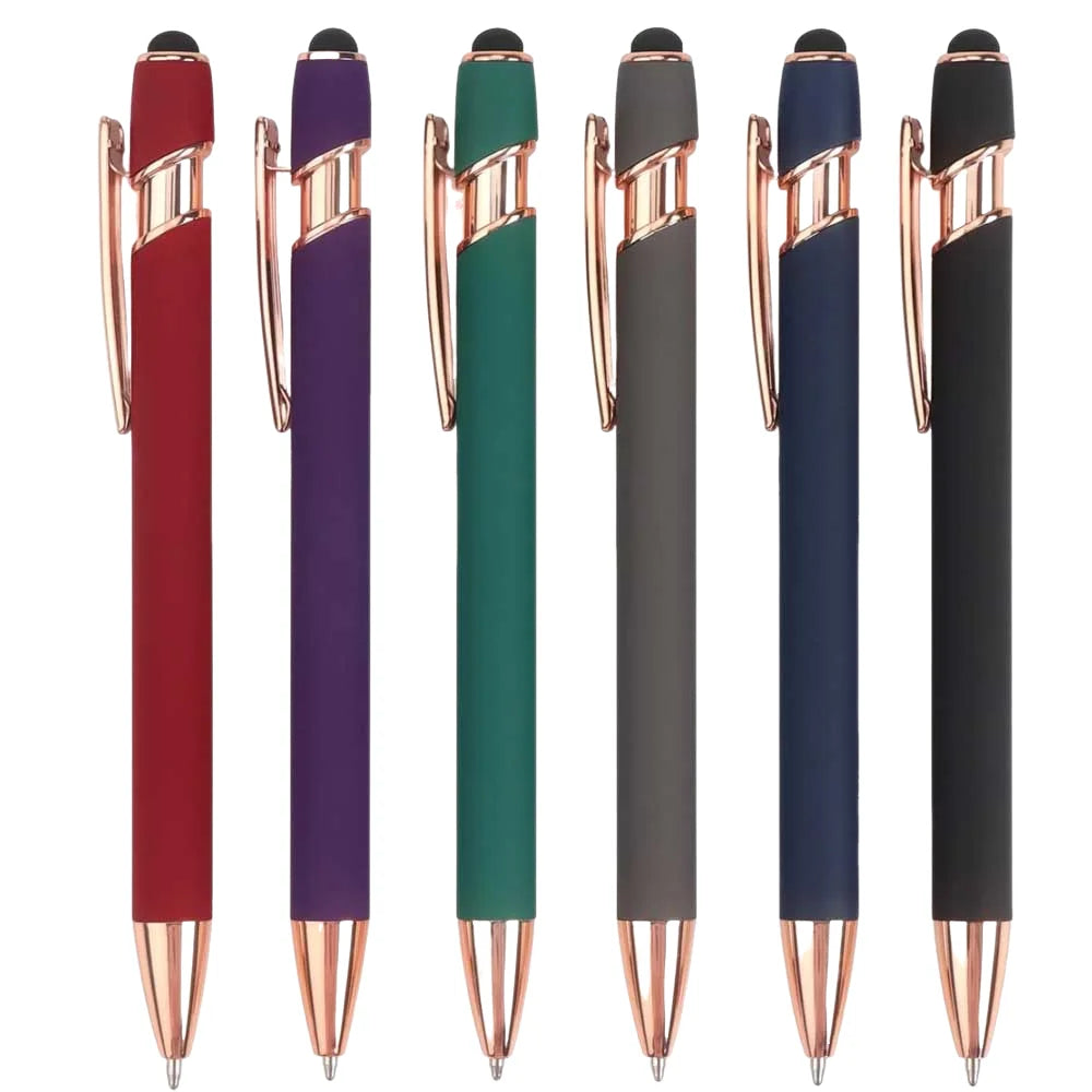 5-10Pieces Ballpoint Pen with Stylus Tip, Metal, 2 in 1 Stylus Ballpoint Pen 1.0 mm Black Ink  for Smartphone, Tablet