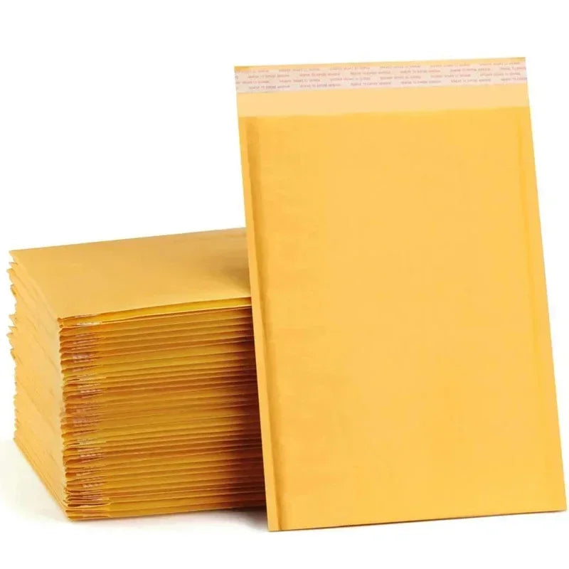 100pcs Bubble Envelope Sending Package Pouch Kraft Paper Packaging Supplies Mailer Small Business Delivery Mailing Shipping