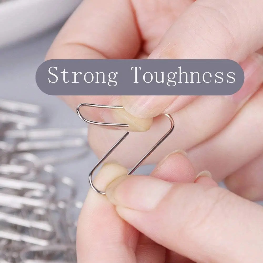 50-500PCS Stainless Steel Paper Clips Rustproof Sturdy Coated U-shaped Paperclips for Student Office School Stationery Supplies
