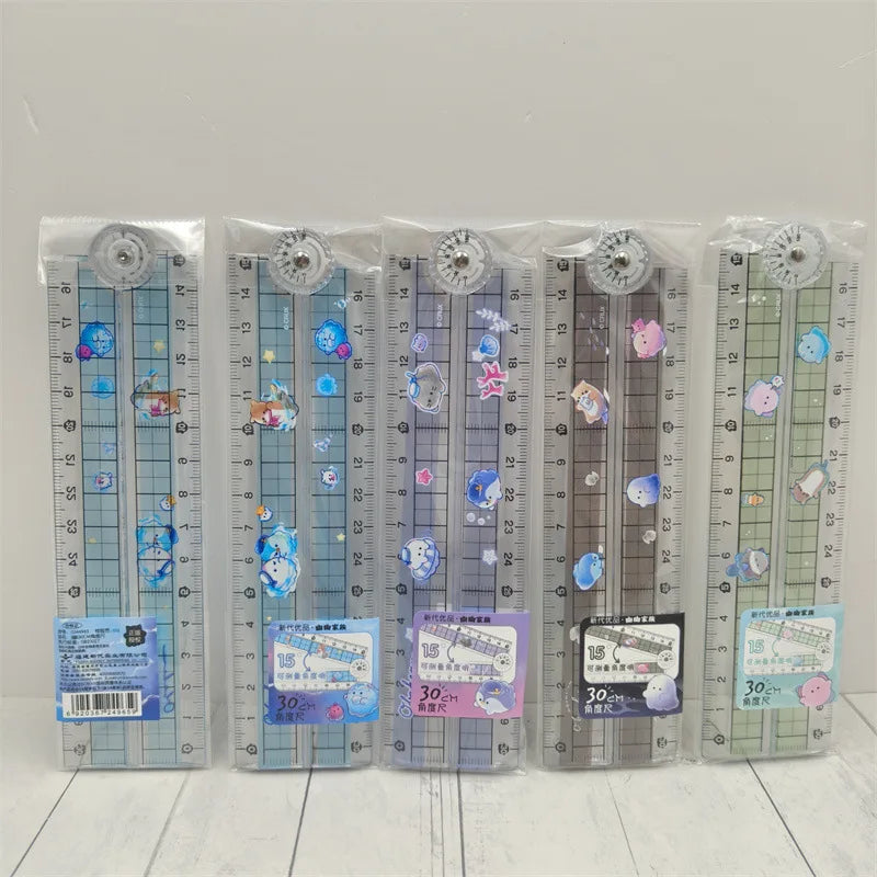 High Quality Folding Ruler Blue Ocean Serie Straight Edge Ruler Flexible and Portable Clearly Marked Scale for School&Office Use