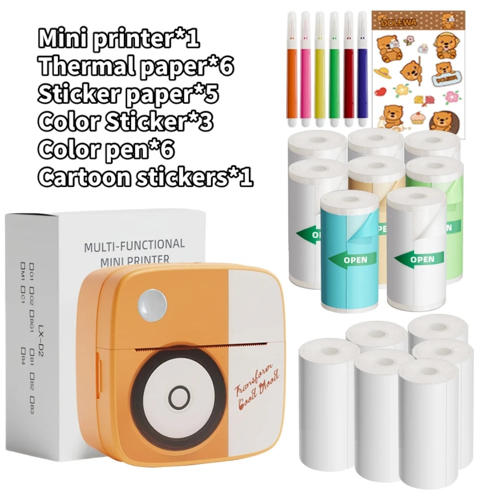 New Photo Printing Machine D2 Mini Printers Thermal Paper Stickers Paper Printer Label Sticker Printer Label Maker Printer