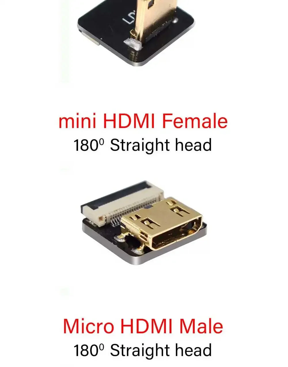 Ribbon FPV HDMI-Compatible Connector Flexible Flat Cable Raspberry Pi 4 Micro HDMI to HDMI/Mini HDMI Female 90 Degree FFC 20pin
