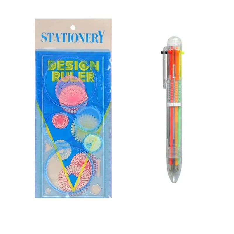Multi Shaped Painting Ruler Spirograph Magic Drawing Template Oval Geometric Curve Pattern Multifunctional Stationery Gifts ZYF