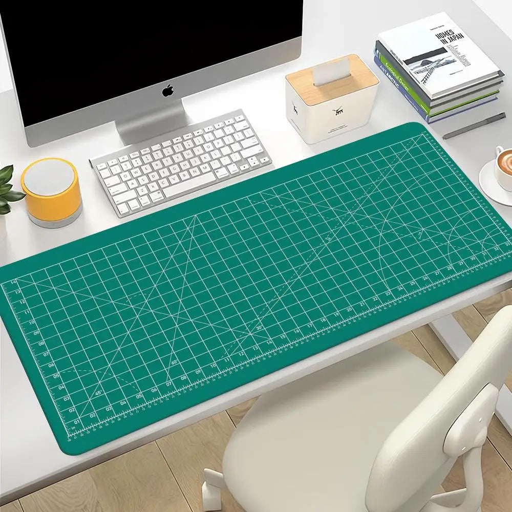 Cutting-Mat-white-on-black Mouse Pad Office Gaming Laptop Deskmat Anime Mousepad Gamer Keyboard Mouse Mat Computer Accessories