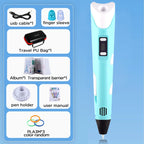 3D Pen With LCD Screen Compatible PLA Filament Toys 3D Drawing Printing Pen for Children DIY Christmas Birthday Gift