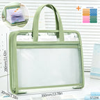 13 Layers A4 Transparent Handheld Accordion File Folder With Label Student Office Paper Organizer