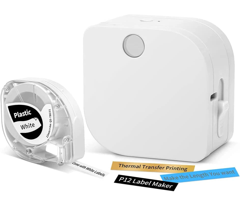 Phomemo P12 Label Maker with Tape Mini Label Printer Machine for Stain Ribbon Portable Bluetooth Label Printer Best Gift