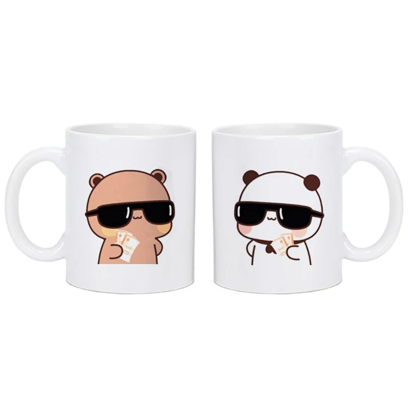 Panda Bear Bubu Dudu Coffee Milk Cup Mocha Cat Panda Bear Couple Christmas Mug Kawaii Cups Original Mugs Free Shipping Drinkware