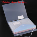 11-hole Loose-leaf File Bag, Transparent 3-hole Folder+6pcs Binder Pockets Document Pouch for Office and School Supply