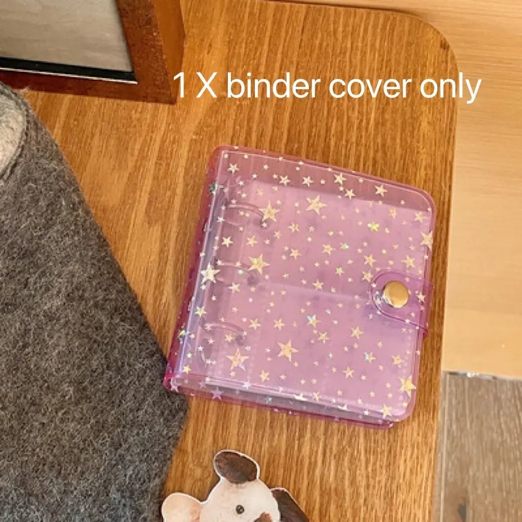 MINKYS New Arrival Kawaii Bling Star 1/2/3 inch Kpop Photocards Collect Book 3 Rings Binder Cards Organizer Book Stationery