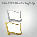 10pcs Blank Flag Shape Metal Lapel Pin Sublimation Badge Customizable Metal Flag Pin Blank for DIY Name Logo Emblem Making