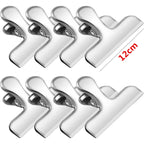 8Pcs Bag Clips 4 Size Stainless Steel Chip Bag Clips Heavy Duty Air Tight Seal Grip Coffee Food Bag Clamps Snack Clips