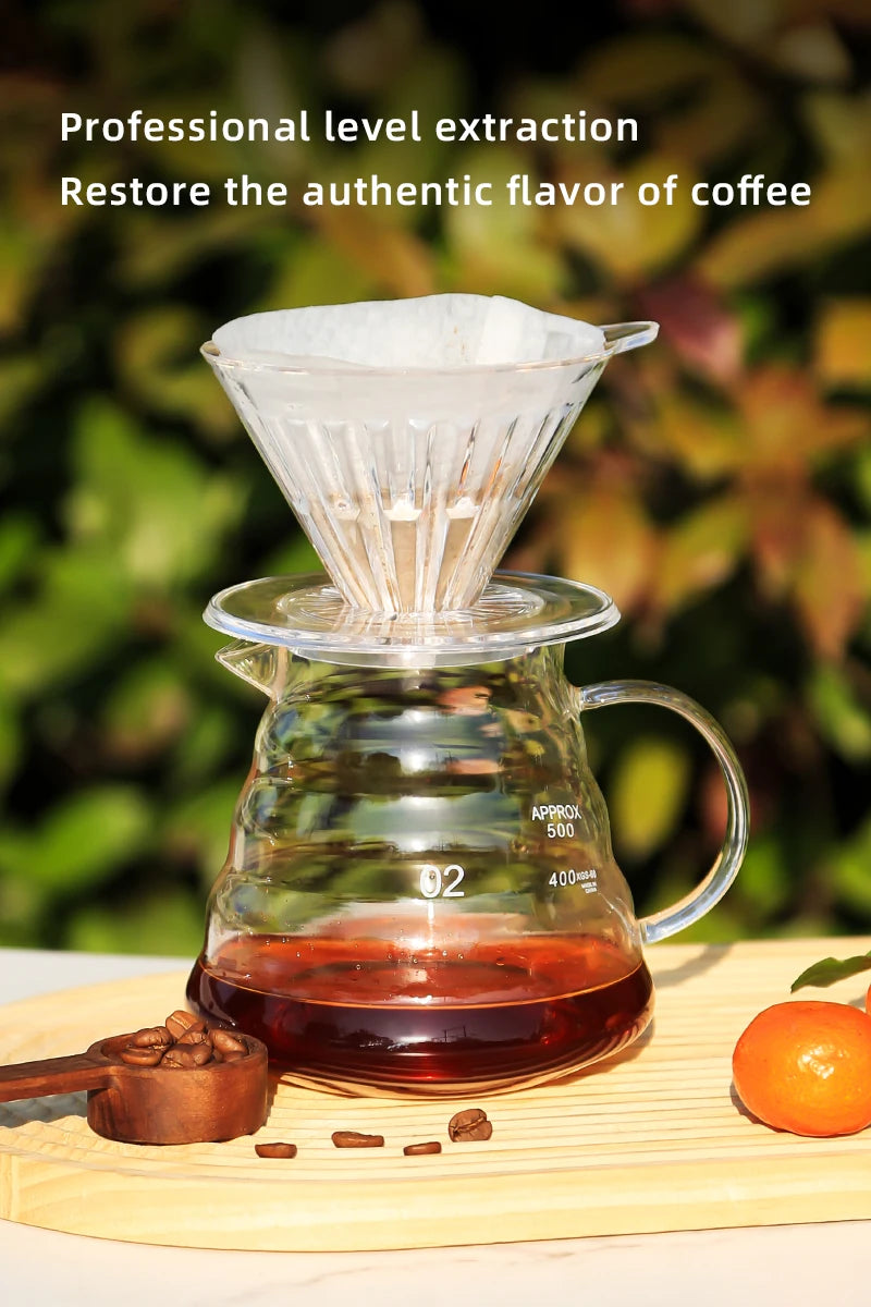 Crystal Eye Dripper 1-4 Cups Glass Slow Brewing Accessories Pour Over Coffee Dripper Reusable Coffee Maker