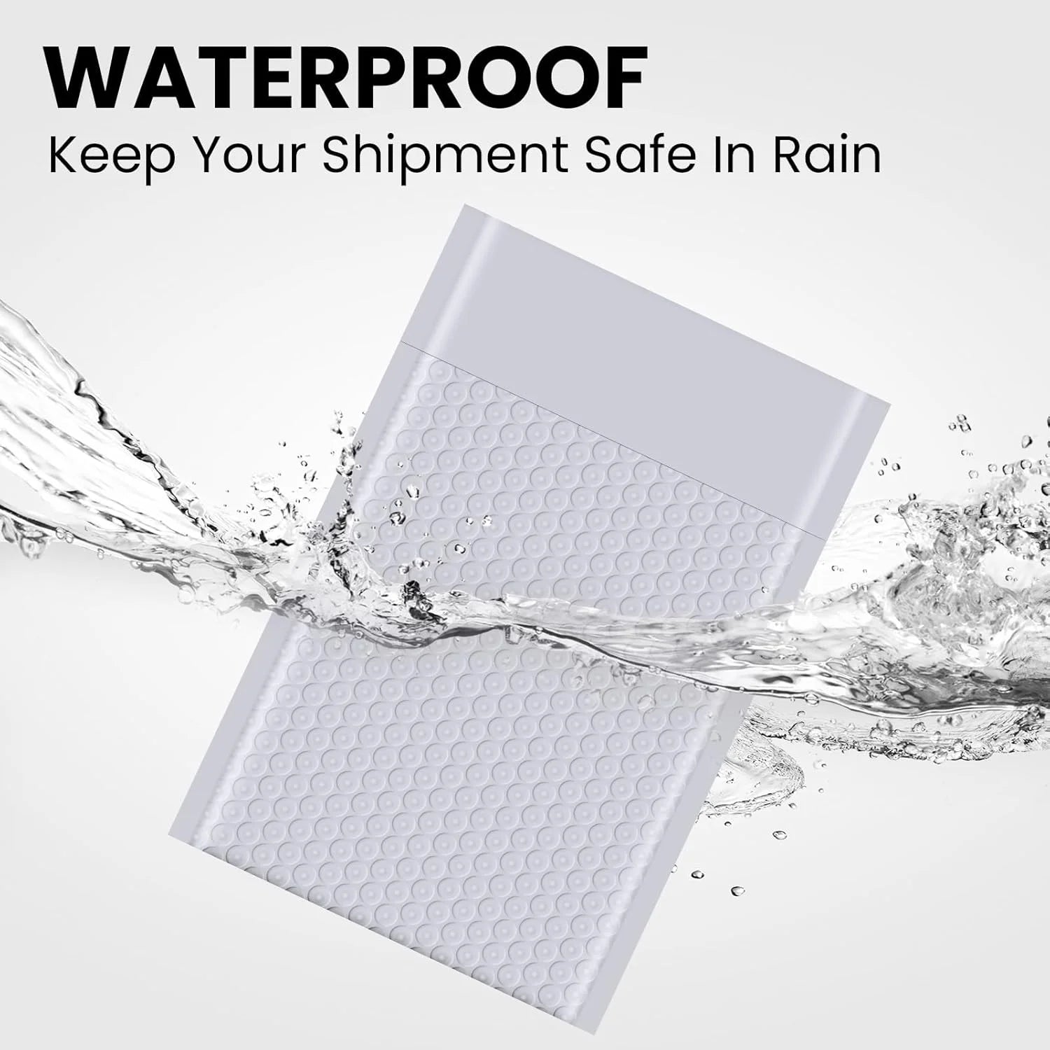 10pcs White Waterproof Bubble Mailers Protective Padded Poly Envelopes Self Seal Mailing Bags for Fragile Items Cosmetic Samples