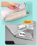 A4 Stationery Books Storage Bag Double-layer Mesh Zipper Bag Large Capacity Folders School Office Supplies