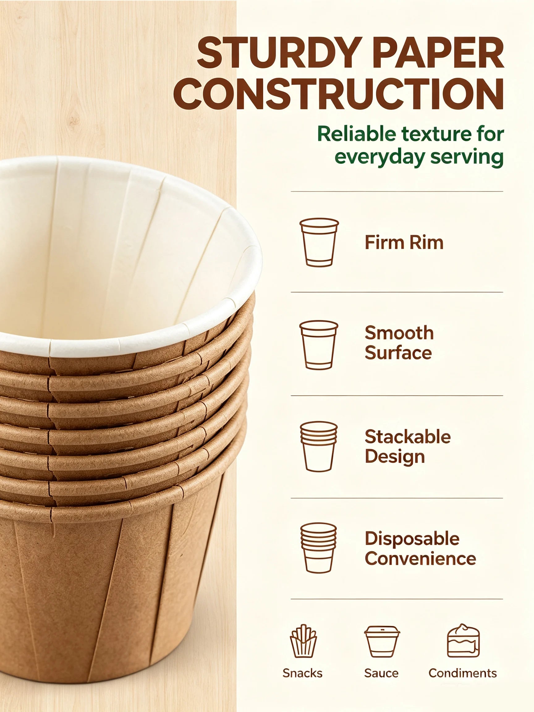 100pcs Disposable Paper Medicine Cups 1.63oz Mini Paper Cup for Medication Pills Distribution Food Tasting Cups Sauce Cups