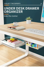 Hidden Under Desk Drawer Storage Office Organizer Desk Self Adhesive Drawers Plastic Undertable Accessories Storage Box Drawe