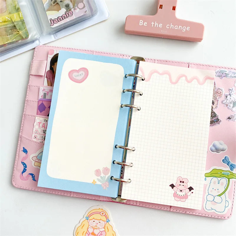 A6 Cute Loose-leaf Colorful Refill Inner Page Line Blank Grid Inner Page Inside Paper Stationery