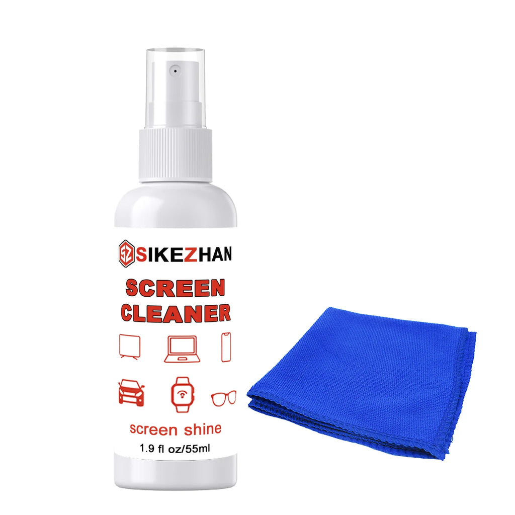 Screen Cleaner Spray Kit Refillable with Microfiber Cloth for iPhone iPad Laptop Glasses Car.Portable Streak-Free Mist 55ml/pc