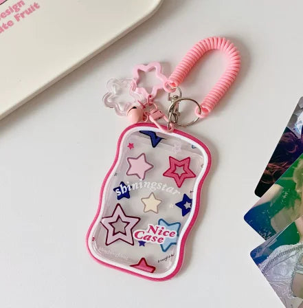 Kpop Photocard Holder Photo Display Holder With Star Keychain Idol Picture Protector Sleeves Credit ID Cards Protective Case