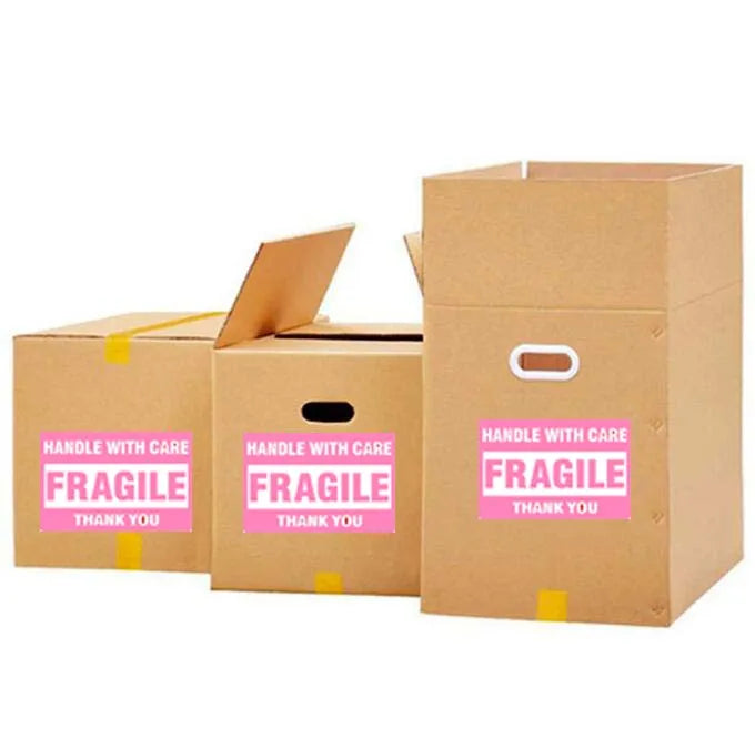 60 Pcs Black Pink 2" x 3" Fragile Stickers for Shipping and Moving "Please Handle with Care " Warning Stickers Fragile Labels