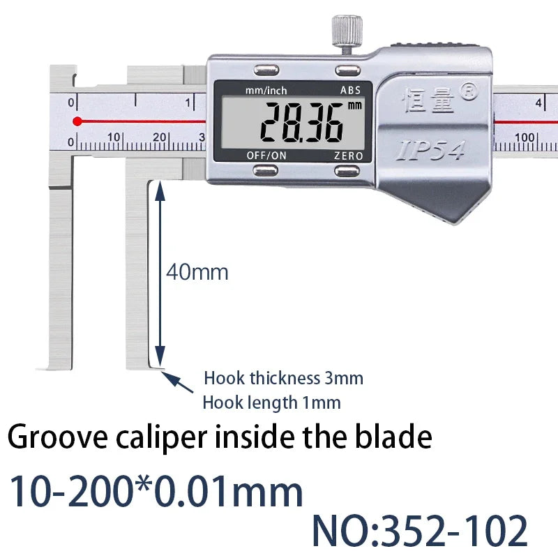 5-150mm Inner Groove Electronic Caliper Inner Diameter Outer Groove Inner Hole Measurement Tool Inner Hole Vernier Caliper