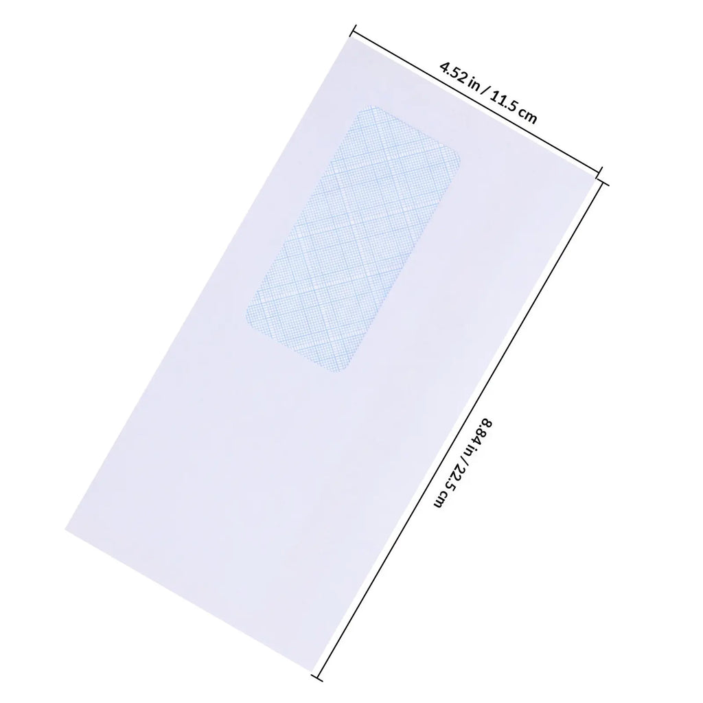50Pcs Peel Seal Security Envelopes Left Window Self-Sealing Confidential Document Mailing Business Letters Invoices Stationery