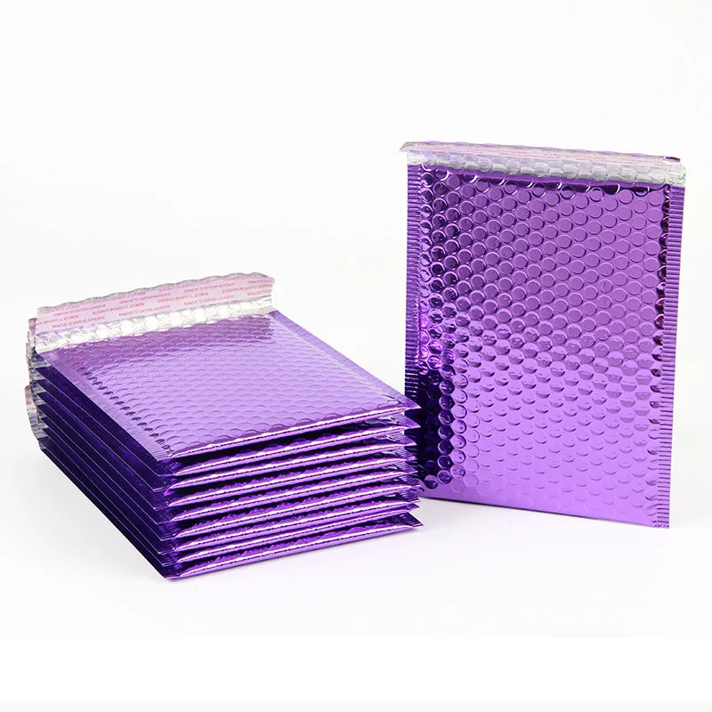 50pcs Rose Gold Poly Bubble Mailer Envelopes Aluminum Foil Padded Envelopes Self Seal Bubble Shipping Mailer Bags