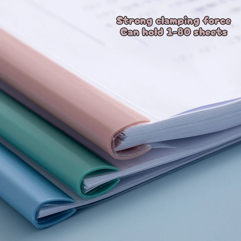 5pc/set A4 Transparent Folder Thickened Plastic Folder File Waterproof Test Paper Storage Bag Office Document Classification Bag